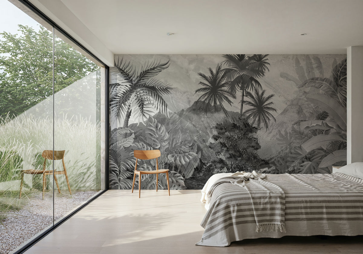 Banana Trees Sketching Mural Wallpaper - room preview 03