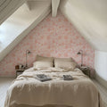 Kala Flowers Red on White Mural Wallpaper - room preview 03
