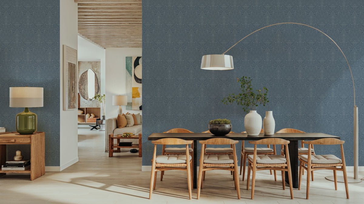 Ludovici Pattern; Middle Blue Mural Wallpaper - room preview 03