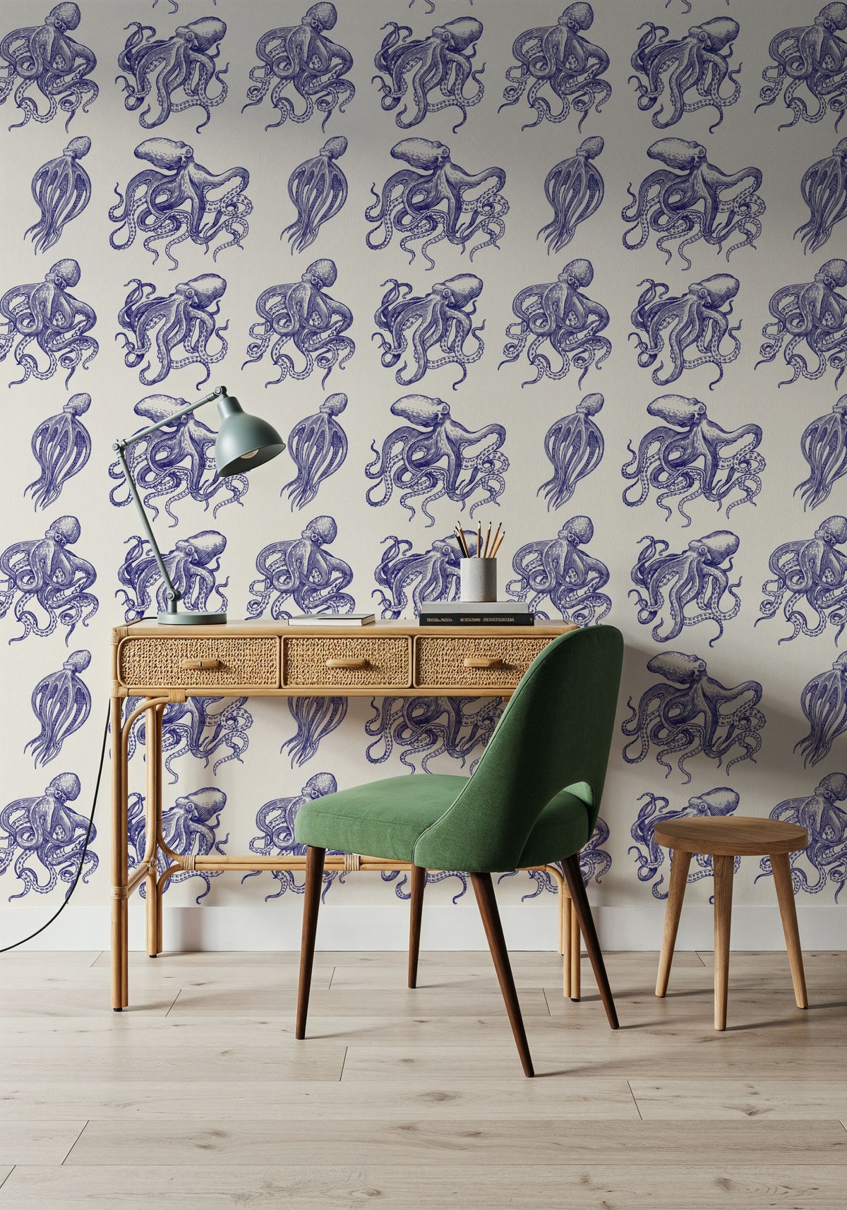 Octopus Repeat Mural Wallpaper - room preview 03