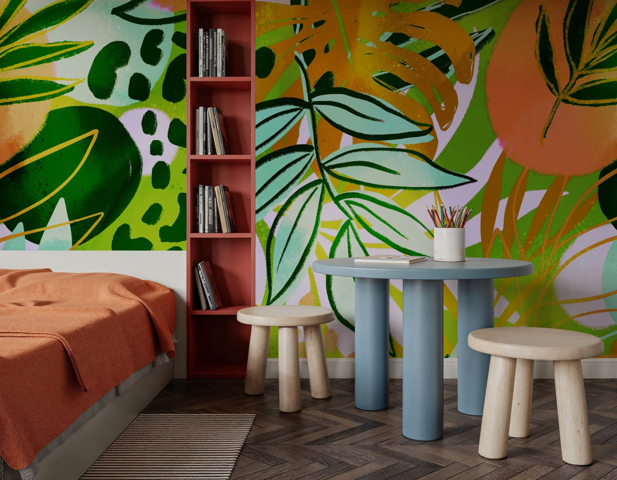 Hawaiian Leaves Mural Wallpaper - room preview 03