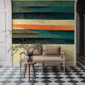 Textured Lines Mural Wallpaper - room preview 03