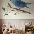 Blue Paper Bird Mural Wallpaper - room preview 03