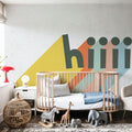 Hiiii Rainbow Mural Wallpaper - room preview 03