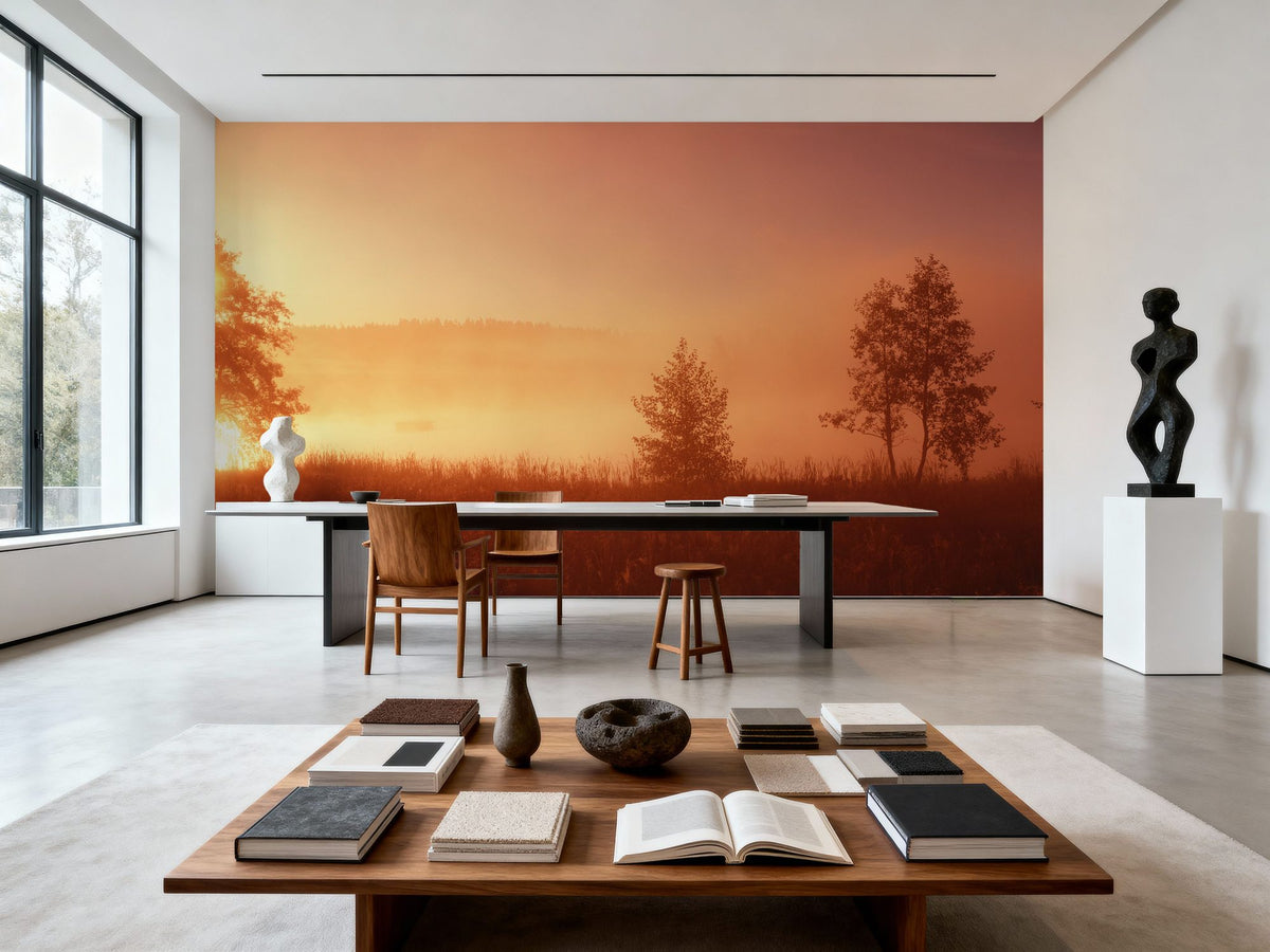 Sweden Sunrise Mural Wallpaper - room preview 03