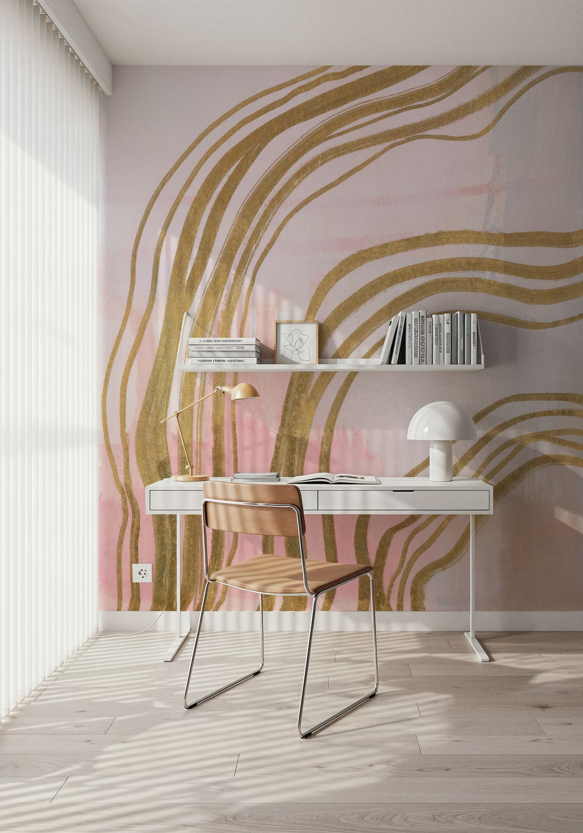 Pink and Bright Abstract I Mural Wallpaper - room preview 03