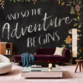Woodland Whimsy I Black Mural Wallpaper - room preview 03