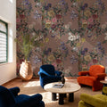 Floral Gaze, Peach Mocha Mural Wallpaper - room preview 03