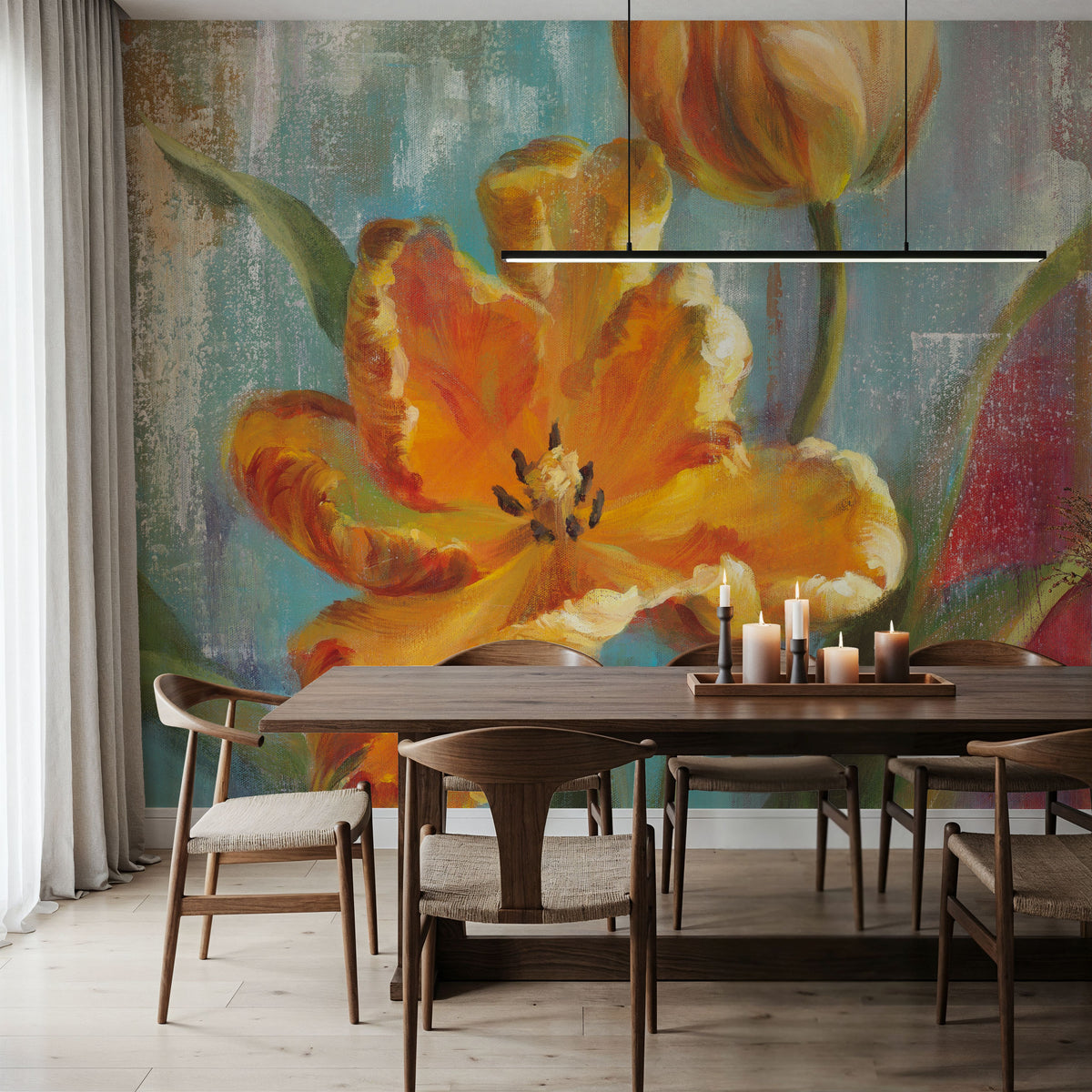 Parrot Tulips I Mural Wallpaper - room preview 03