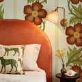 Floral Stripe, Red Mural Wallpaper - room preview 03