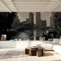 Urban River Crossing Mural Wallpaper - room preview 03