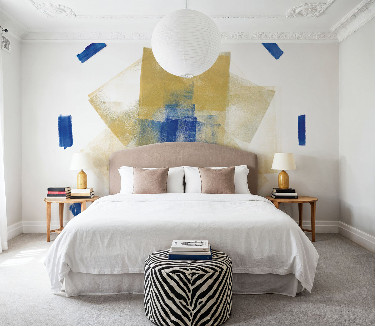 Blue and Bright Abstract Mural Wallpaper - room preview 03