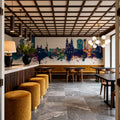 Quito Ecuador Skyline Blue & Bronze Mural Wallpaper - room preview 03