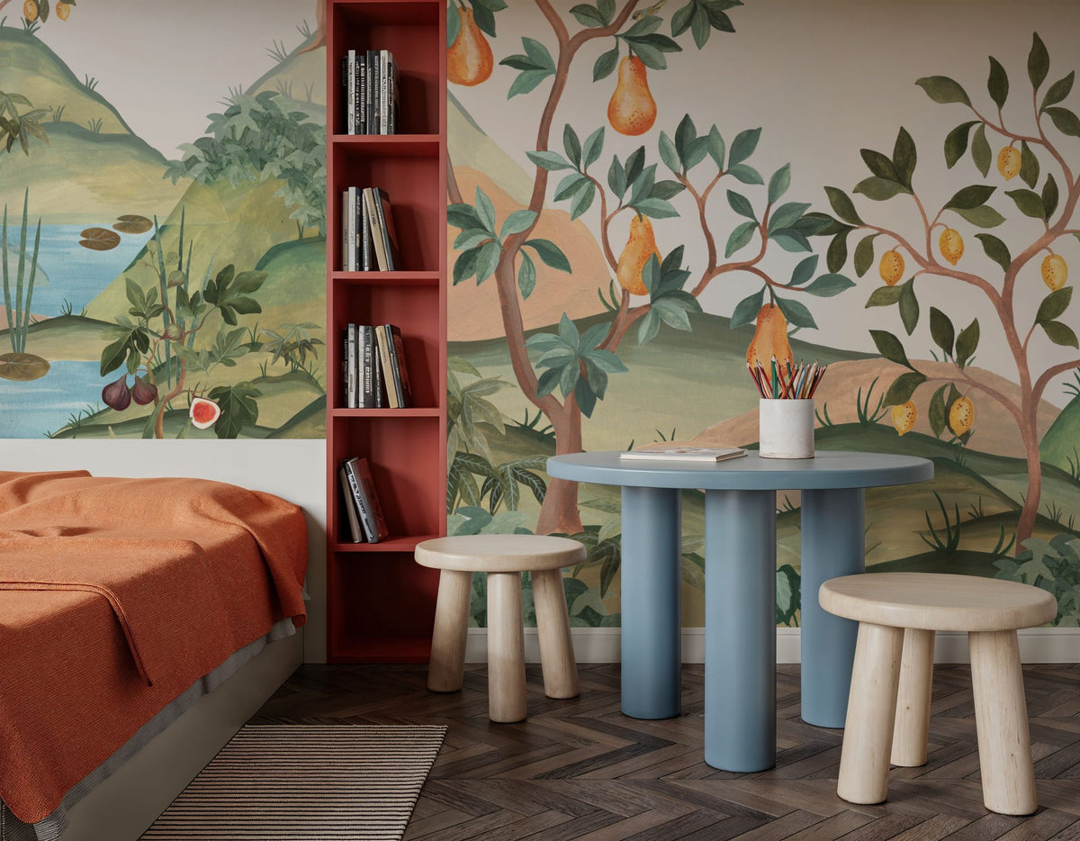 Orchard Reverie (no Animals), Cream Mural Wallpaper - room preview 03