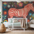 Zebra of the Jungle Mural Wallpaper - room preview 03