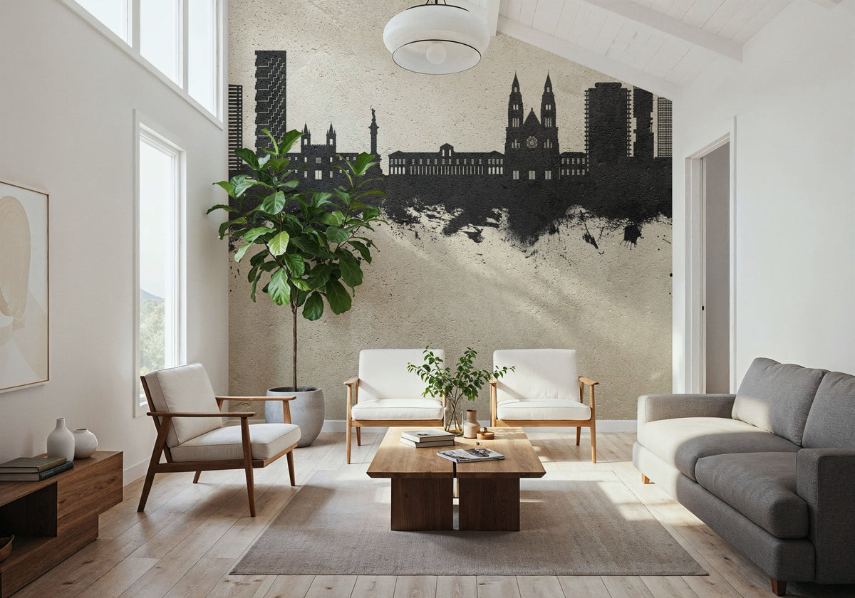 Quito Ecuador Skyline Concrete Mural Wallpaper - room preview 03