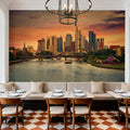 Frankfurt Skyline At Sunset Mural Wallpaper - room preview 03