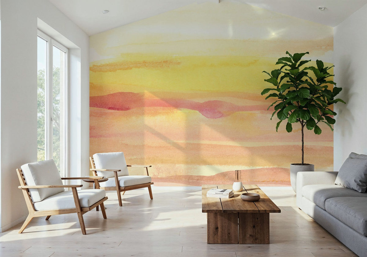 Pink Sunrise II Mural Wallpaper - room preview 03