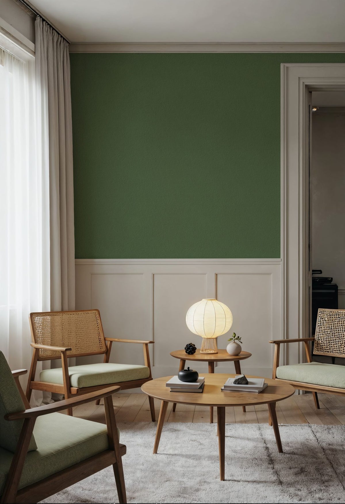 Faux Sand Stucco Finish, Moss Mural Wallpaper - room preview 03
