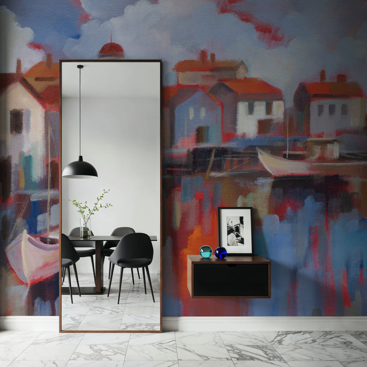 Seaport Village Mural Wallpaper - room preview 03