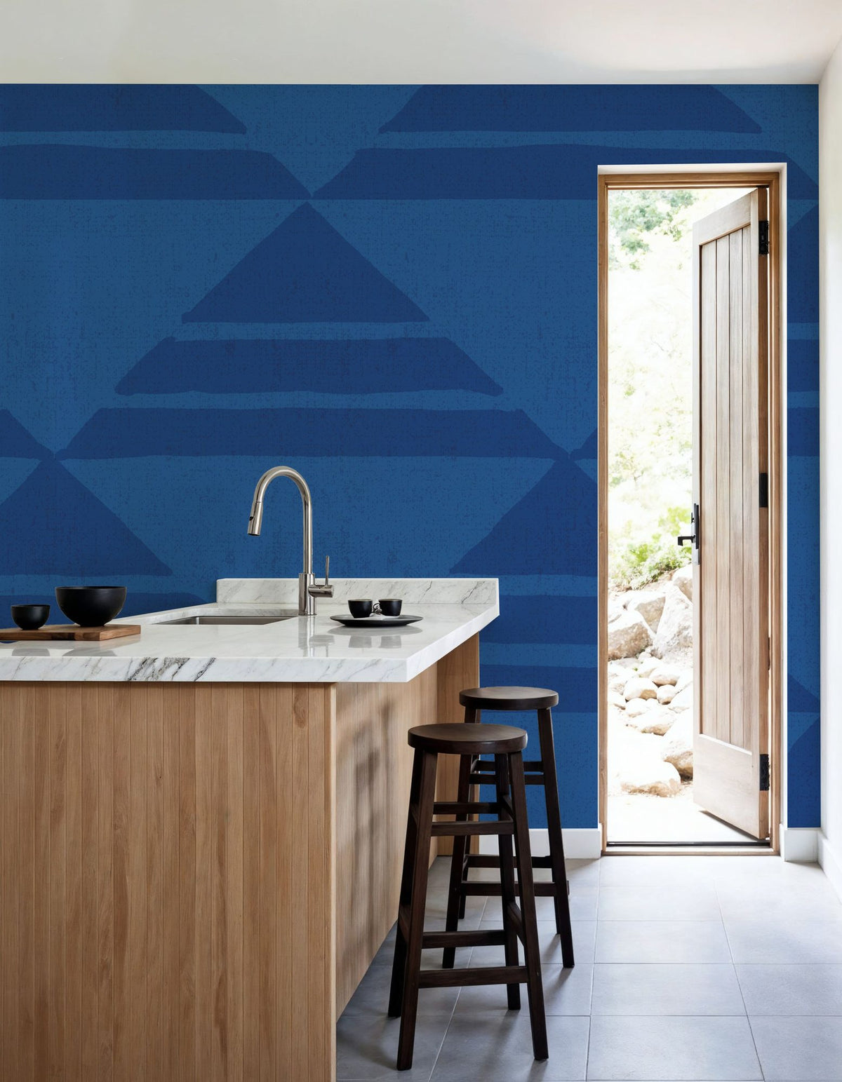 Seafood Ocean Blue Mural Wallpaper - room preview 03
