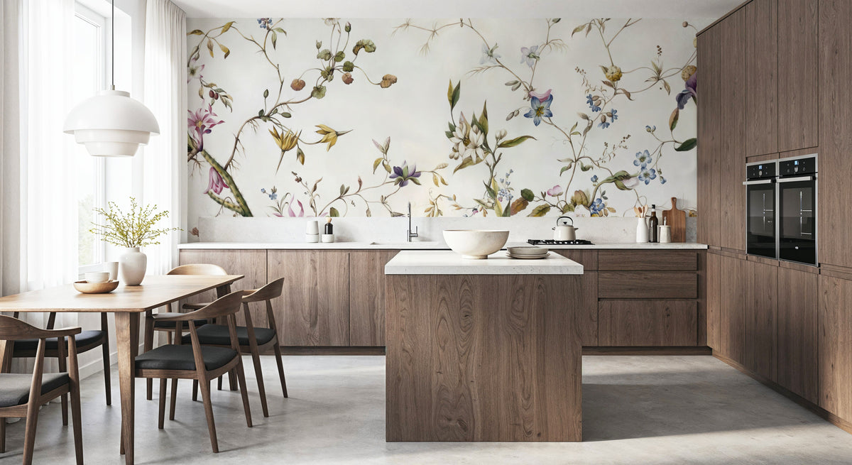 My Floral Abode, Lime Mural Wallpaper - room preview 03