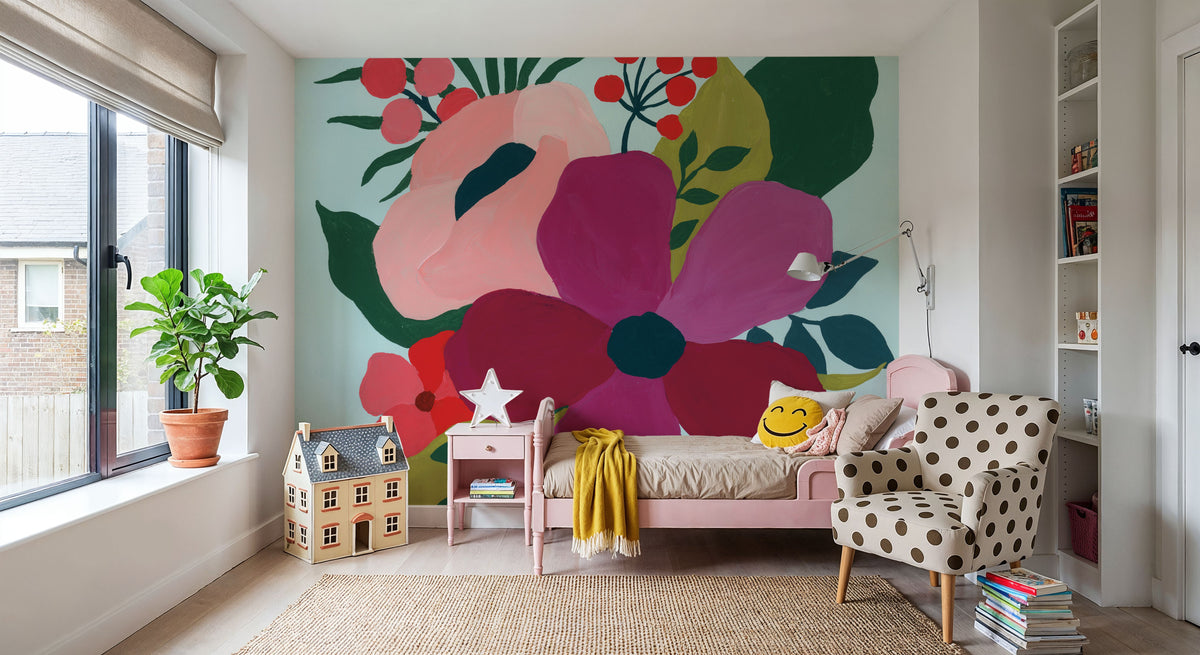 Pretty Florals III Mural Wallpaper - room preview 03