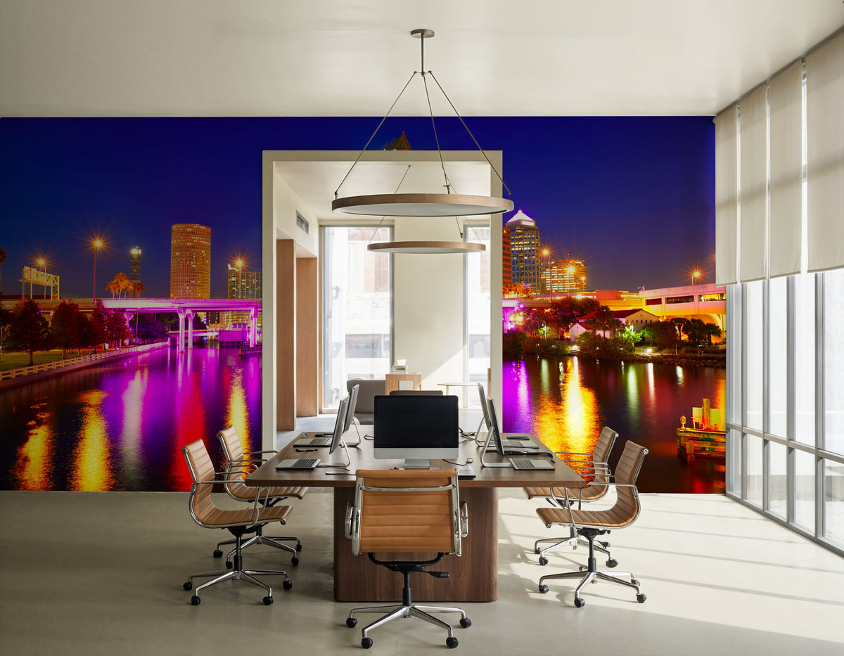 Tampa Skyline Mural Wallpaper - room preview 03