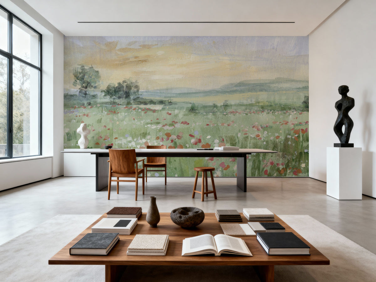 First Light on the Meadow Mural Wallpaper - room preview 03