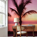 Tropical Twilight Silhouette Mural Wallpaper - Red Tone - room preview 03