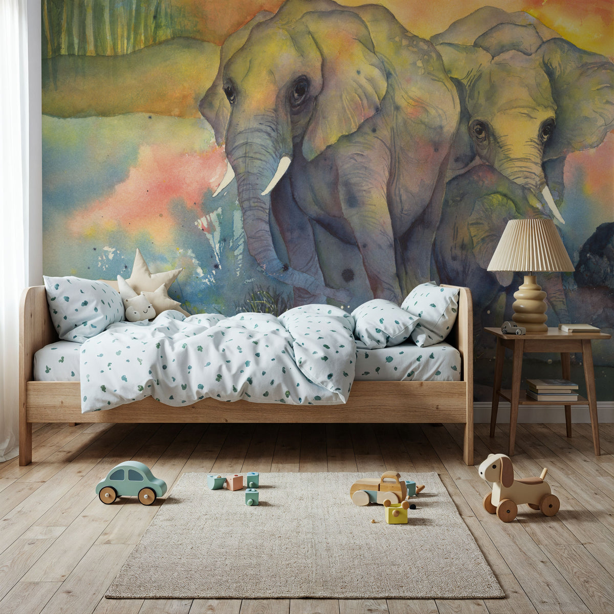 Elephants Mural Wallpaper - room preview 03