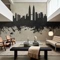 Kuala Lumpur Skyline Concrete Mural Wallpaper - room preview 03