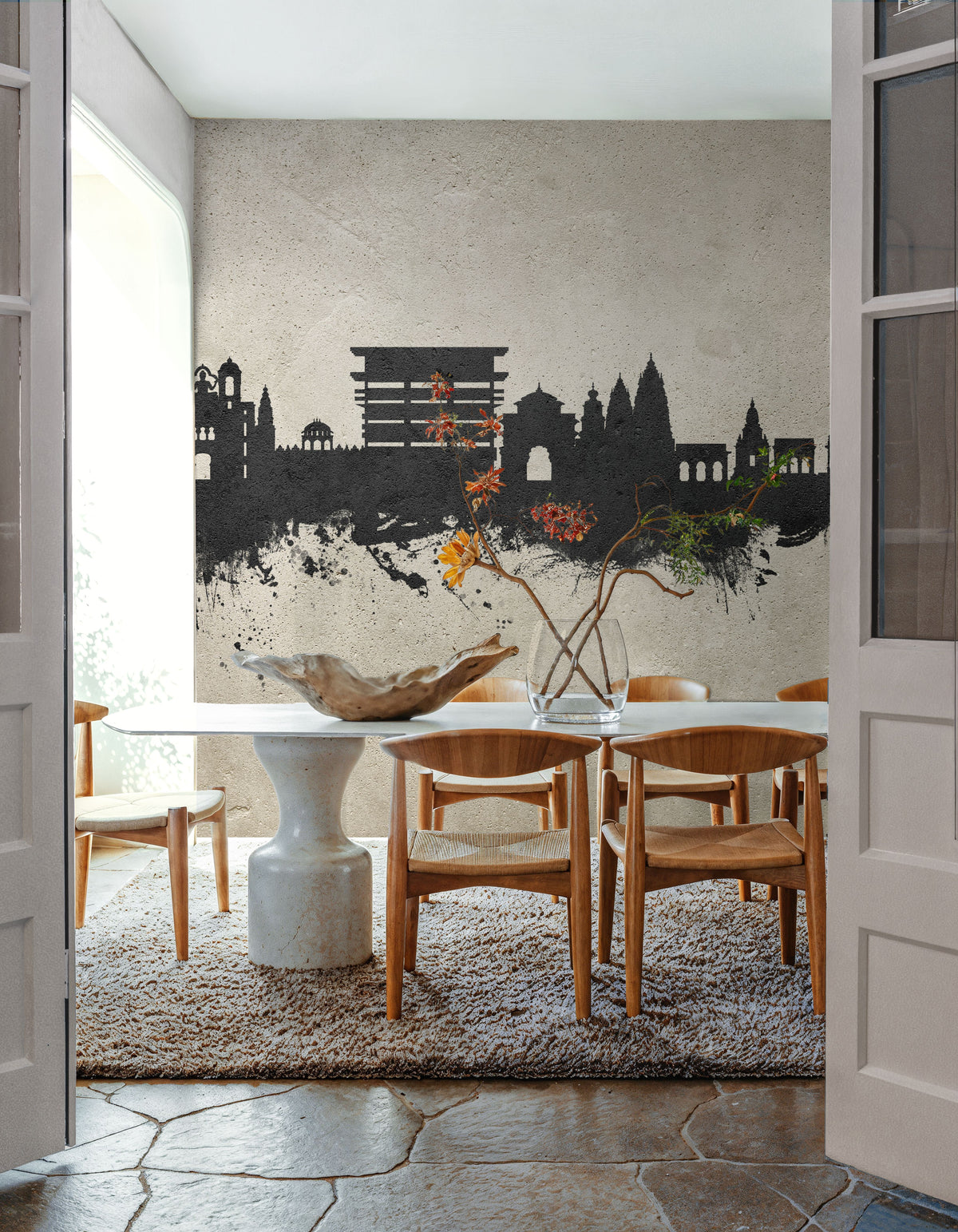 Pandharpur India Skyline Concrete Mural Wallpaper - room preview 03