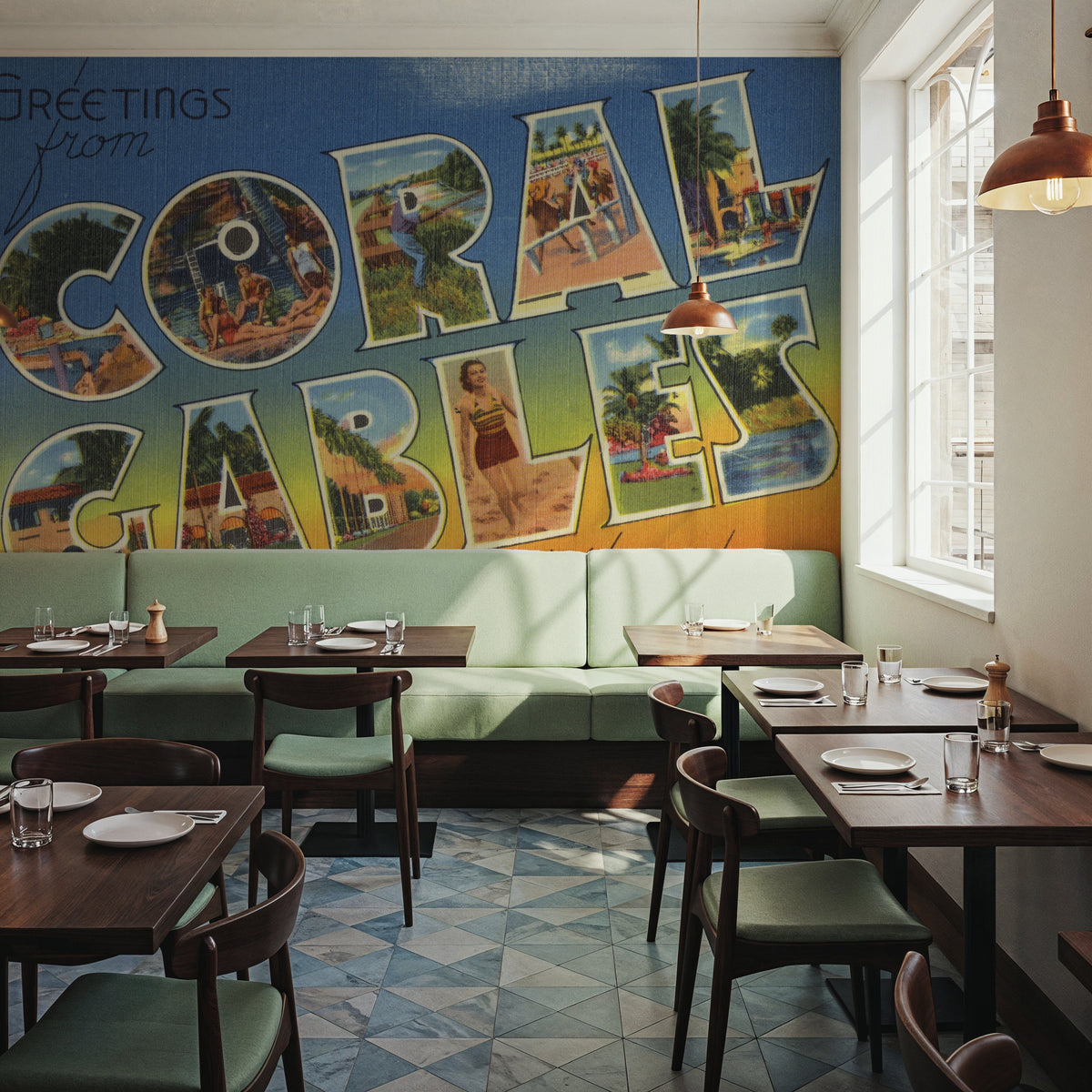 Greetings From Coral Gables Mural Wallpaper - room preview 03