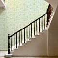 Kala Flowers Green on White Mural Wallpaper - room preview 03