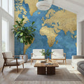 World Map Cities - Ernest Mural Wallpaper - room preview 03