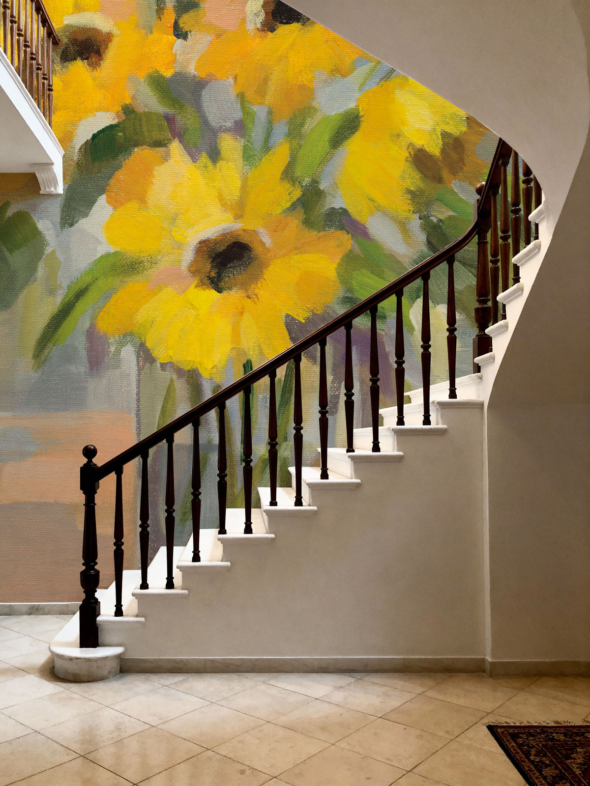 Sunny Floral I Mural Wallpaper - room preview 03