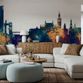 Sevilla Skyline Blue & Bronze Mural Wallpaper - room preview 03