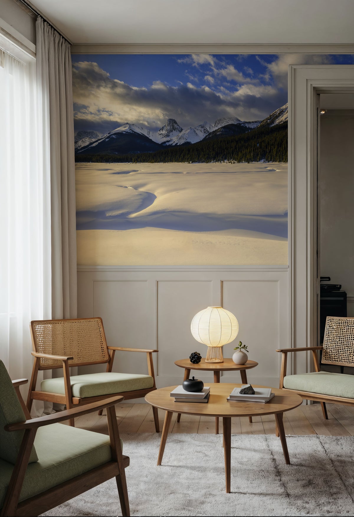 Snow Meadow Mural Wallpaper - room preview 03