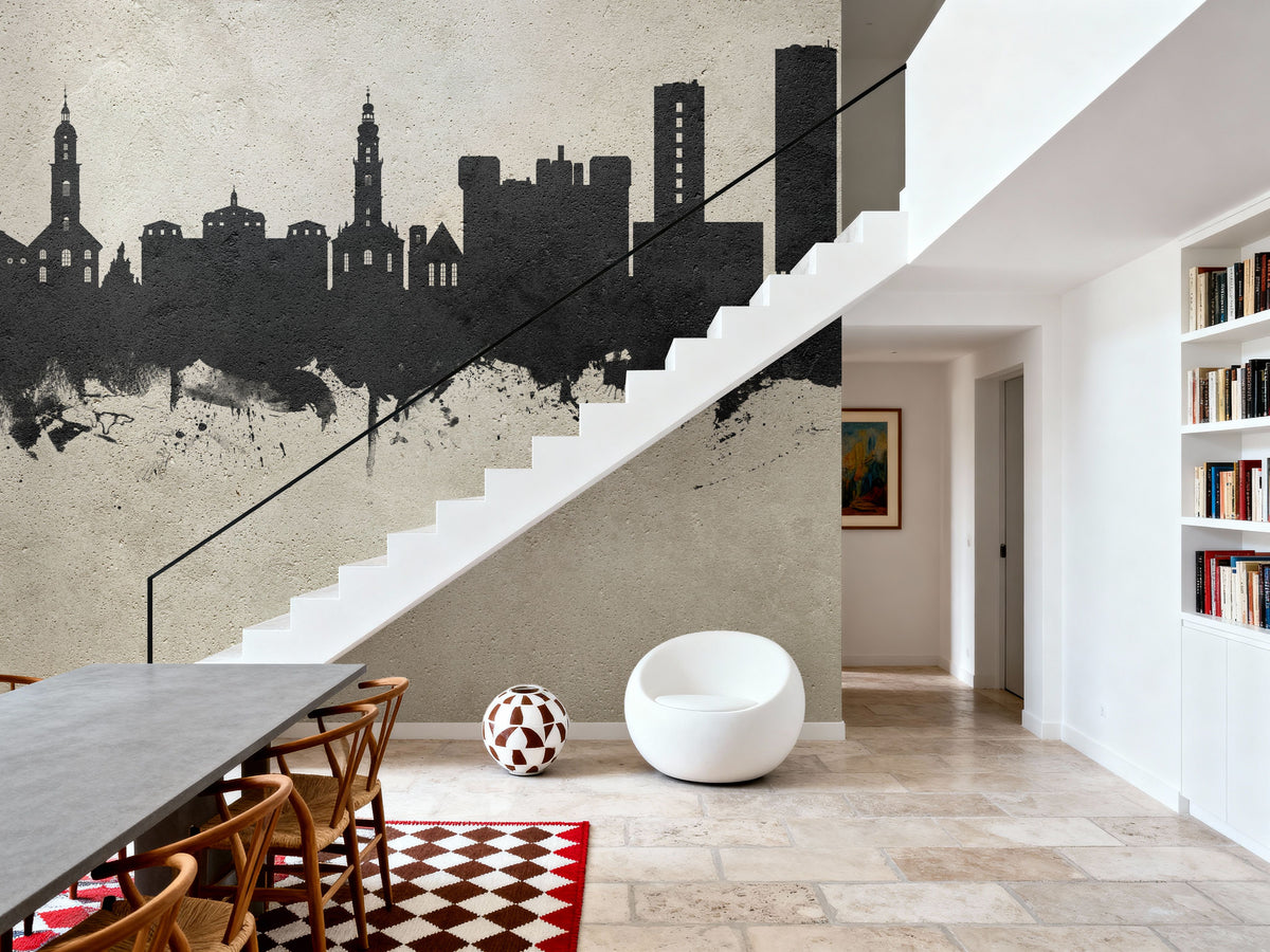 Erlangen Germany Skyline Concrete Mural Wallpaper - room preview 03