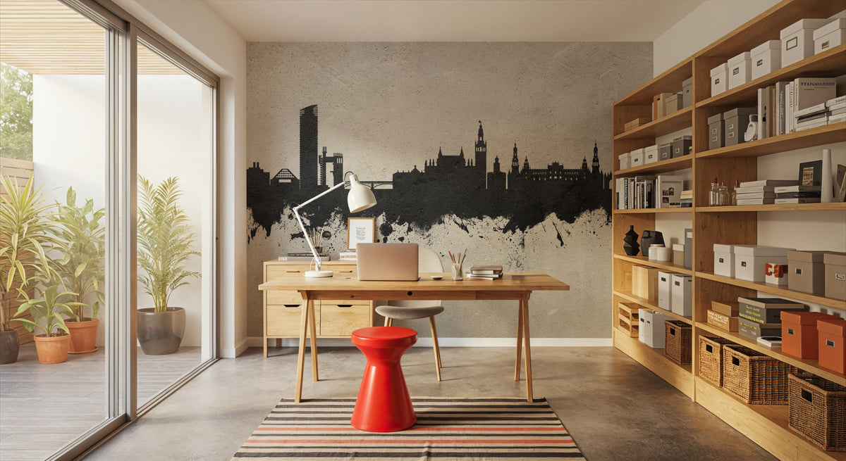 Sevilla Skyline Concrete Mural Wallpaper - room preview 03