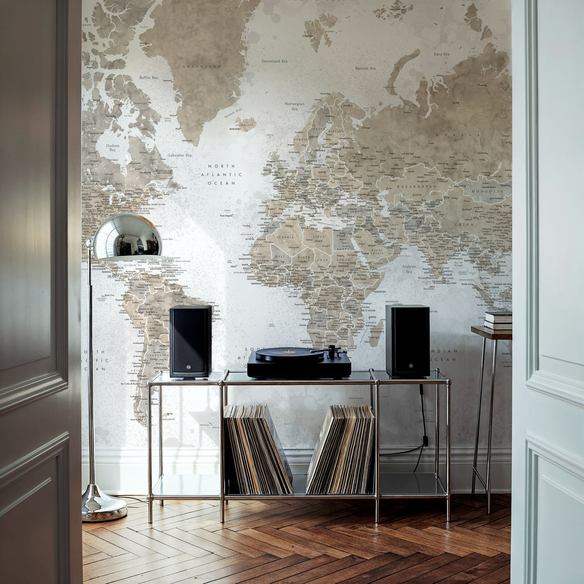 World Map Cities - Kacia Mural Wallpaper - room preview 03