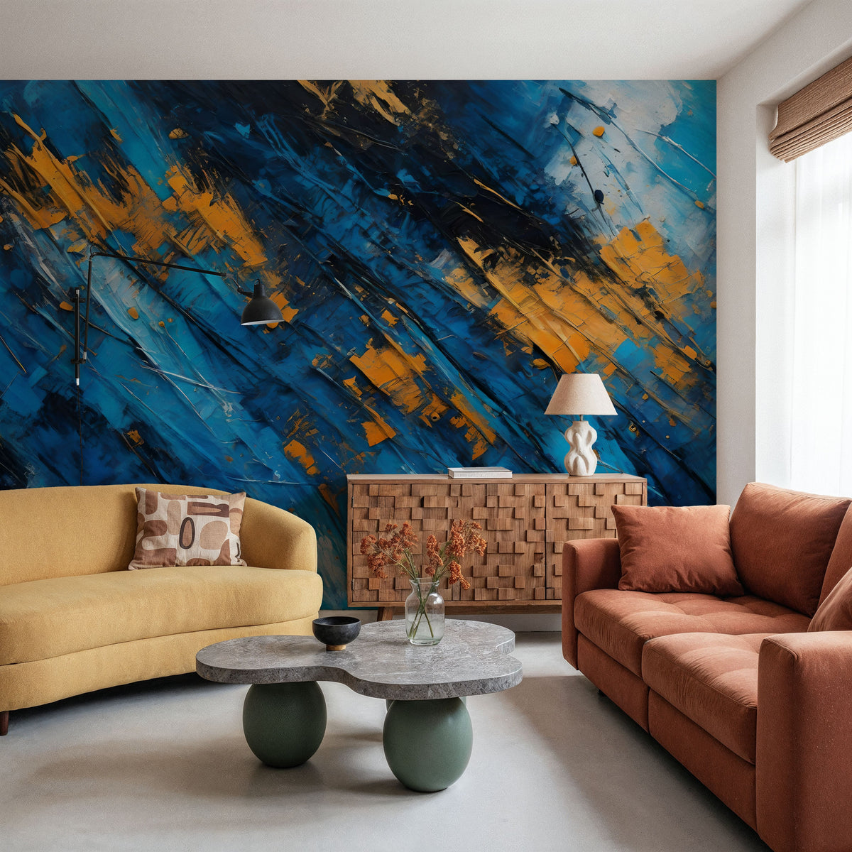 Blue Wood Trees Mural Wallpaper - room preview 03