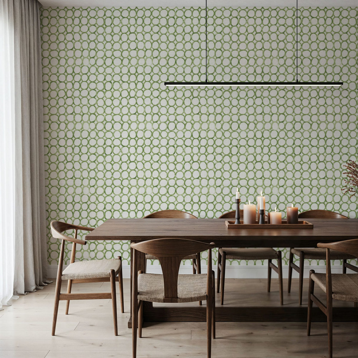 Mixed Forest Circles Mural Wallpaper - room preview 03