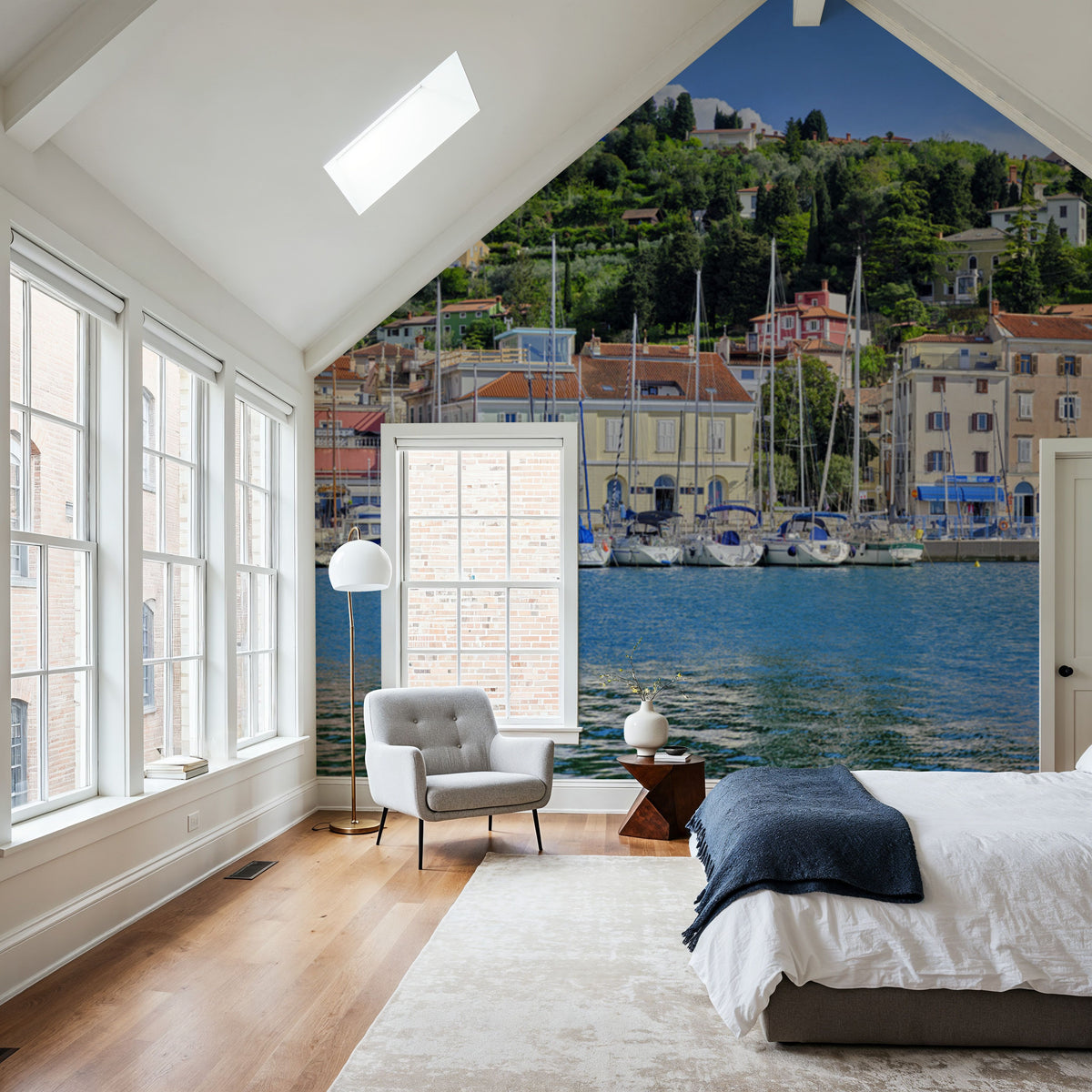 Mediterranean Harbor Mural Wallpaper - room preview 03