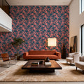 Pop Peonies, Pink & Teal Mural Wallpaper - room preview 03