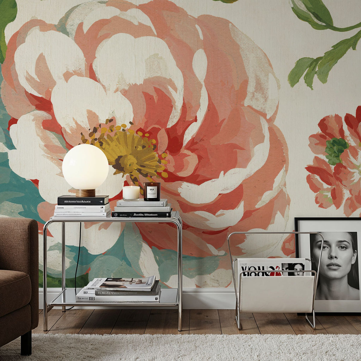 Elegant Floral III Mural Wallpaper - room preview 03