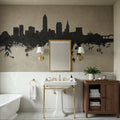 Cleveland Ohio Skyline Concrete Mural Wallpaper - room preview 03