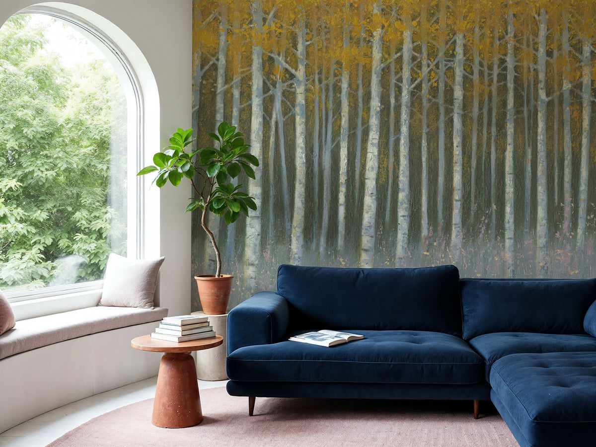 Birch Dusk Mural Wallpaper - room preview 03