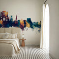 York England Skyline Blue & Bronze Mural Wallpaper - room preview 03